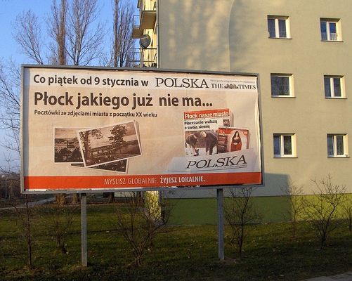 Lokalne pocztówki w globalnej gazecie
Interesująca reklama ze Skarpy.
