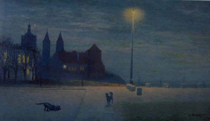 Aleksy Kiriuszyn "Zmierzch za Tumem"
Akwarela ok. 1950 r. z kalendarza 2009 Muzeum Mazowieckiego.
Słowa kluczowe: Kiriuszyn