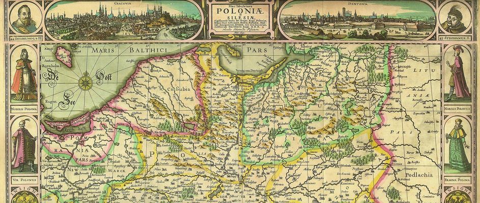 Mapa ze zbiorów Bibliteki Kórnickiej
Północna część reprintu mapy z 1630r.
Słowa kluczowe: Płock mapa