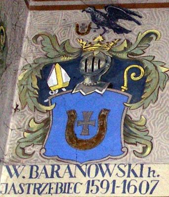 HERBOWY POCZET BISKUPÓW PŁOCKICH wg fryzu w katedrze płockiej
50. Wojciech Baranowski herbu Jastrzębiec (1591 - 1607)
Słowa kluczowe: katedra herb biskup Baranowski