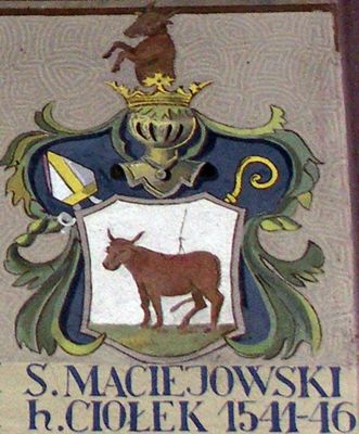 HERBOWY POCZET BISKUPÓW PŁOCKICH wg fryzu w katedrze płockiej
45. Samuel Maciejowski herbu Ciołek (1541 - 1546)
Słowa kluczowe: katedra herb biskup Maciejowski