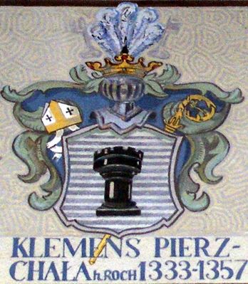 HERBOWY POCZET BISKUPÓW PŁOCKICH wg fryzu w katedrze płockiej
22. Klemens Pierzchała herbu Roch (1333 - 1357)
Słowa kluczowe: katedra herb biskup Pierzchała