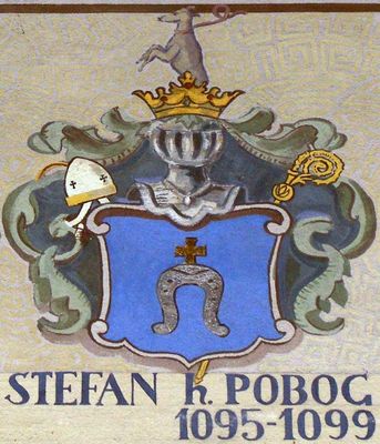 HERBOWY POCZET BISKUPÓW PŁOCKICH wg fryzu w katedrze płockiej
2. Stefan herbu Pobóg (1095 - 1099)
Słowa kluczowe: katedra herb biskup Stefan