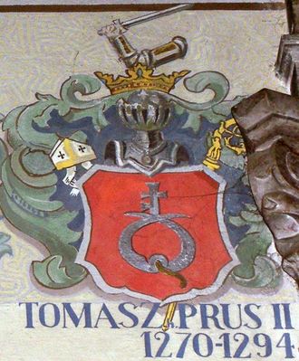 HERBOWY POCZET BISKUPÓW PŁOCKICH wg fryzu w katedrze płockiej
17. Tomasz herbu Prus II (1270 - 1294)
Słowa kluczowe: katedra herb biskup Tomasz