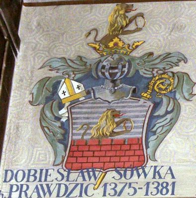 HERBOWY POCZET BISKUPÓW PŁOCKICH wg fryzu w katedrze płockiej
27. Dobiesław Sówka herbu Prawdzic (1375 - 1381)
Słowa kluczowe: katedra herb biskup Dobiesław