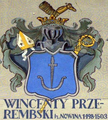 HERBOWY POCZET BISKUPÓW PŁOCKICH wg fryzu w katedrze płockiej
38. Wincenty Przerembski herbu Nowina (1498 - 1503)
Słowa kluczowe: katedra herb biskup Przerembski