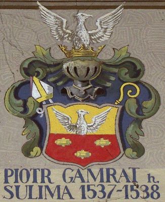 HERBOWY POCZET BISKUPÓW PŁOCKICH wg fryzu w katedrze płockiej
43. Piotr Gamrat herbu Sulima (1537 - 1538)
Słowa kluczowe: katedra herb biskup Gamrat
