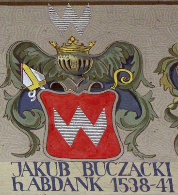HERBOWY POCZET BISKUPÓW PŁOCKICH wg fryzu w katedrze płockiej
44. Jakub Buczacki herbu Abdank (1538 - 1541)
Słowa kluczowe: katedra herb biskup Buczacki