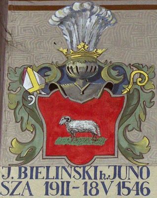 HERBOWY POCZET BISKUPÓW PŁOCKICH wg fryzu w katedrze płockiej
46. Jan Bieliński herbu Junosza (19 luty - 18 maj 1546)
Słowa kluczowe: katedra herb biskup Bieliński
