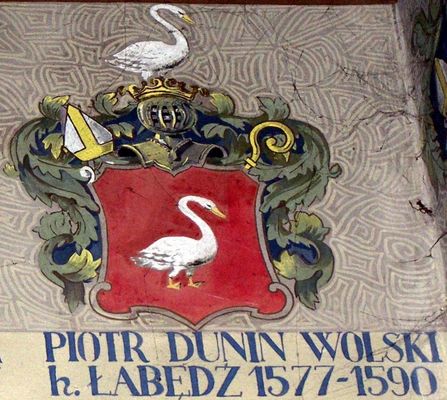 HERBOWY POCZET BISKUPÓW PŁOCKICH wg fryzu w katedrze płockiej
49. Piotr Dunin Wolski herbu Łabędź (1577 - 1590)
Słowa kluczowe: katedra herb biskup Wolski