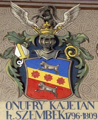 HERBOWY POCZET BISKUPÓW PŁOCKICH wg fryzu w katedrze płockiej
67. Onufry Kajetan Szembek herbu Szembek (1796 - 1809)
Słowa kluczowe: katedra herb biskup Szembek