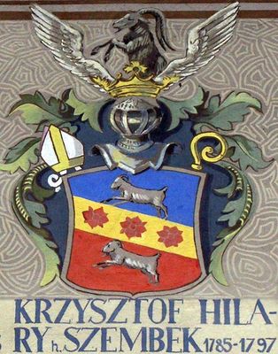 HERBOWY POCZET BISKUPÓW PŁOCKICH wg fryzu w katedrze płockiej
66. Krzysztof Hilary Szembek herbu Szembek (1785 - 1797)
Słowa kluczowe: katedra herb biskup Szembek