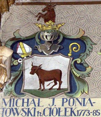 HERBOWY POCZET BISKUPÓW PŁOCKICH wg fryzu w katedrze płockiej
65. Michał Jerzy Poniatowski herbu Ciołek (1773 - 1785)
Słowa kluczowe: katedra herb biskup Poniatowski