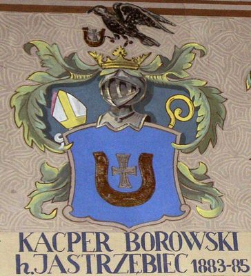 HERBOWY POCZET BISKUPÓW PŁOCKICH wg fryzu w katedrze płockiej
72. Kacper Borowski herbu Jastrzębiec (1883 - 1885)
Słowa kluczowe: katedra herb biskup Borowski
