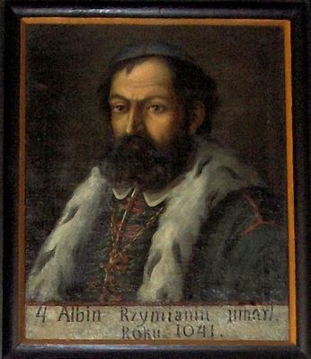 Albin - legendarny biskup płocki
Czwarty z pięciu wymienianych przez Długosza, ale z braku udokumentowania, traktowanych jako legendarnych biskupów płockich, portret w zbiorach  Muzeum Diecezjalnego Płockiego.
Słowa kluczowe: Płock biskup Albin
