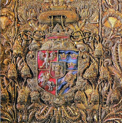 Herb biskupa Karola Ferdynanda Wazy
Kapłańsko-dynastyczny herb Snopek wyhaftowany na ornacie z XVII w. należącym do królewicza i biskupa płockiego K. F. Wazy
Słowa kluczowe: biskup Waza herb Snopek