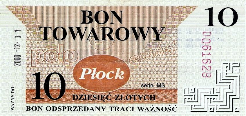 Przeterminowany
bon polomarketowy z roku 2000.
