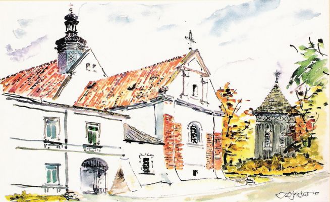 Kościół Dominikanów
Widokówka mal. Tadeusz Osiński 1997r. wyd. UM w Płocku.
