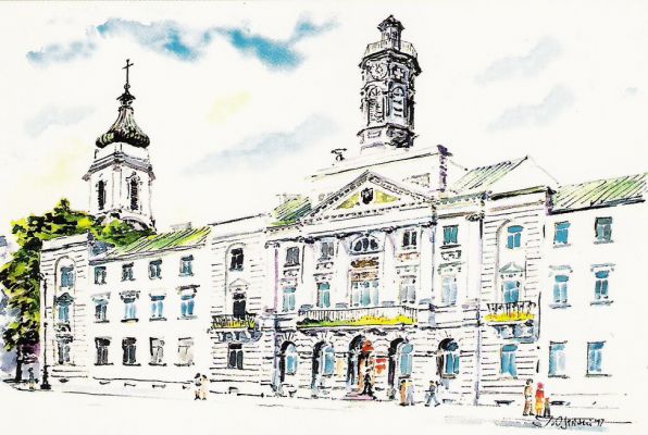 "Ratusz" mal. Tadeusz Osiński 1997r. wyd. UM w Płocku.
