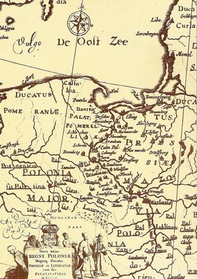 Płock na starej mapie
Fragment mapy Polski, Prus i Litwy z połowy XVII w. opracowanej przez D. Danckertsa.
Słowa kluczowe: Płock mapa