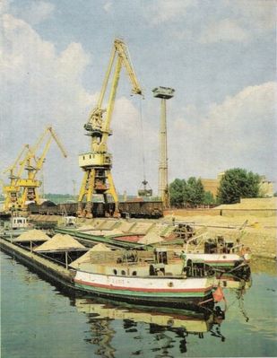 Z KSIĄŻKI "PŁOCK"
Rozładunek w porcie.
