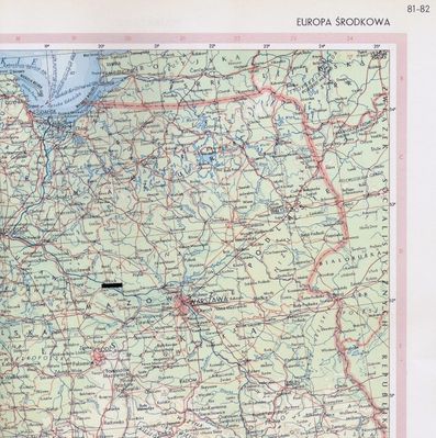 Płock i okolice - 1962
Fragment mapy - ATLAS ŚWIATA Służba Topograficzna Wojska Polskiego PWN Warszawa 1962
