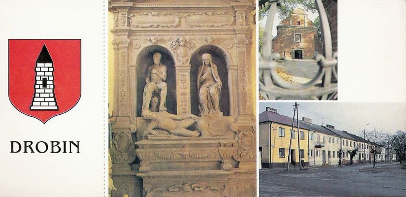 Stare zdjęcia Drobina
Renesansowy nagrobek rodziny Kryskich z XVI w. (proj. Santi Gucci)
Gotycki kościół parafialny z XVI wieku
Fragment ul. Rynek
Słowa kluczowe: Drobin