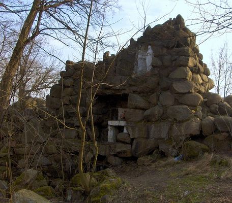 Studzieniec
Nad wypływającym źródłem zbudowano grotę - kapliczkę, widok od strony pałacowego parku.
Słowa kluczowe: Studzieniec