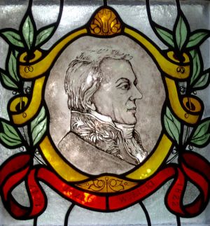 Józef Wybicki
Przez kilka miesięcy zarządzał Płockiem. Witraż w oknie siedziby Towarzystwa Naukowego Płockiego.
