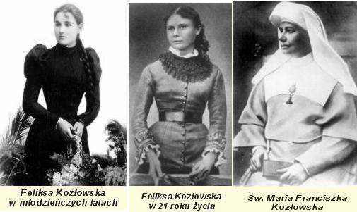 Feliksa Kozłowska
w latach młodzieńczych i jako święta mateczka dla Mariawitów
