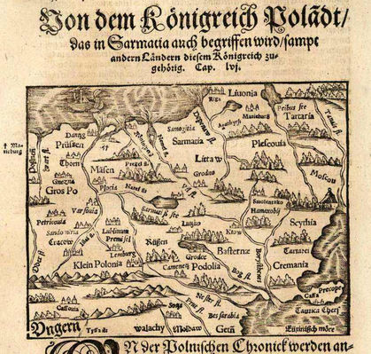 mapa Polski  z Płockiem w zbiorach Muzeum Mikołaja Kopernika we Fromborku
w wersji  niekolorowej

rok 1551
