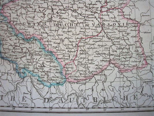 fragment starej mapy Księstwa Warszawskiego i Prus
z 1812r.
