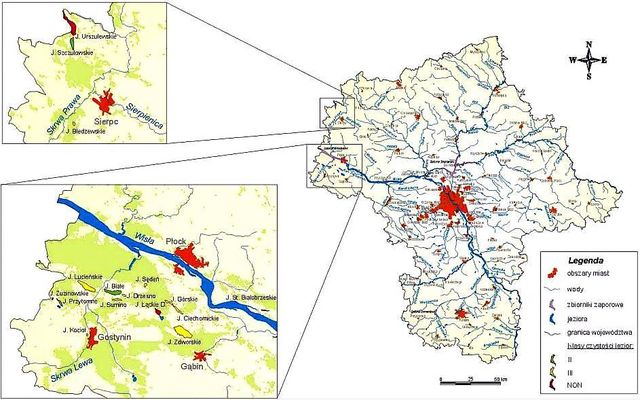 skala czystości podpłockich jezior w 2002r. według  WIOŚ
***
