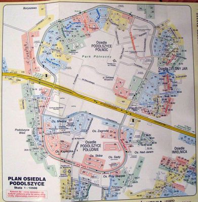 Podolszyce Północ, Zielony Jar, Podolszyce Południe, które ma również małe Osiedle nad Jarem (nad rz. Rosicą i nie zielone?)
wyd. Agencja REGRAF w 2002r.
