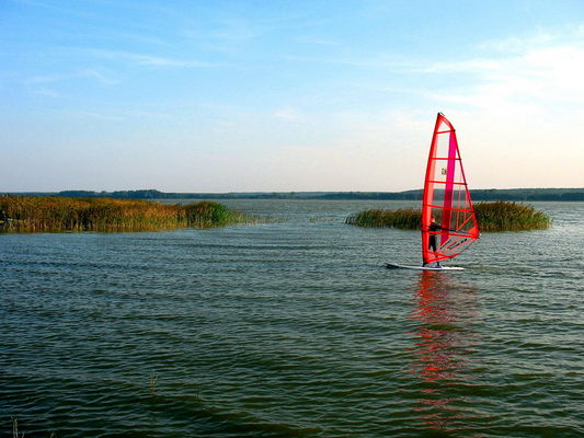  Jezioro Zdworskie od strony Matyldowa
Słyszałem tam będąc, że przyjeżdżać tu zaczęli windsurfingowcy z daleka. Ponoć układ jeziora względem wiatrów jest ciekawy dla ćwiczenia umiejętności windserfowania a tłoku nie ma.
zdjęcie jest w kalendarzu Starostwa powiatowego - miesiąc wrzesień
