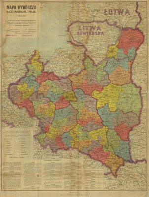 Mapa Polski z podziałem na okręgi wyborcze z roku 1921
***

