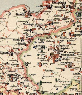 Garnizony wojskowe na mapie 1909r.
w Płocku garnizon rosyjski składał się z :  Gendarms - Regiment 1 (jeden regiment), Schützen-Regiment 2 (dwa regimenty)  i  Schützen Artyleree - Div  1 (jeden dywizjon)
