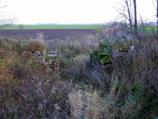 fragment przedwojennej linii kolejki wąskotorowej
przyczółki mostku nad rzeczką Żurawianką w Bulkowie, przy drodze Bulkowo-Góra
Słowa kluczowe: mostek kolejka wąsokotorowa