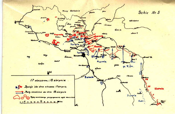 sytuacja na froncie polsko-bolszewickim  17 - 18 sierpnia 1920r.
***
