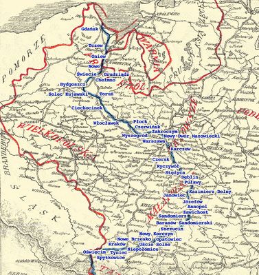 szlak flisaków na Wiśle
porty wraz z miasteczkami przy nich rozwijającymi się,
były oddalone od siebie mniej więcej o 1 dzień podróży Wisłą
