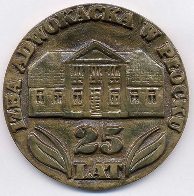25 lat Izby Adwokackiej w Płocku
medal pamiatkowy 
