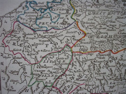 miniaturowa mapa Thomasa Kitchena w atlasie z 1761r.
na tej mapie Płock odsunął się od Wisły, chyba na miejsce Płońska !
