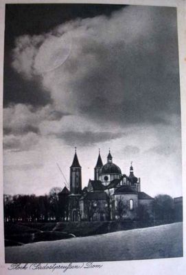 stara niemiecka widokówka z Płockiem
co tu jest na pierwszym planie ? 
