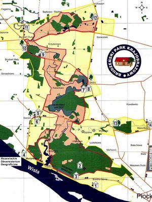 mapka Brudzeńskiego Parku Krajobrazowego znaleziona w sieci
czy ktoś może opisać 14. obiektów ponumerowanych na mapce ? 
