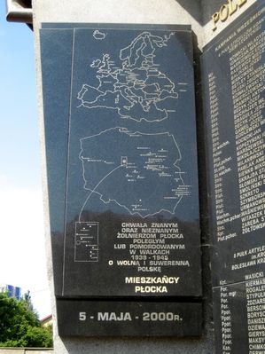 Tablica na "Stanisławówce" ukazująca mapę z miejscami poległych żołnierzy płockich w latach 1939 - 1945
