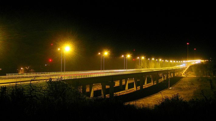 Most Solidarności nocą
Widok w kierunku południowo-wschodnim
