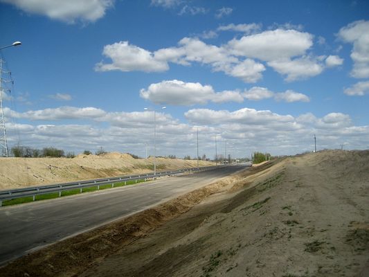 Drogi dojazdowe do mostu na prawym brzegu Wisły - Widok w kierunku ul. Wyszogrodzkiej
