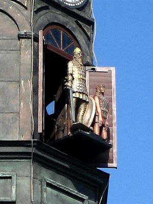 Władysław Herman i Bolesław Krzywousty we wieży ratusza
