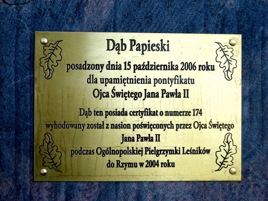 Tablica pamiątkowa na kamieniu w okolicach katedry
