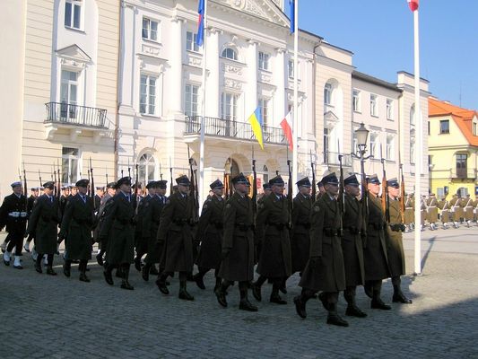 Parada wojskowa z okazji wizyty prezydentów Polski i Ukrainy w Płocku dnia 07.03.2007r.
